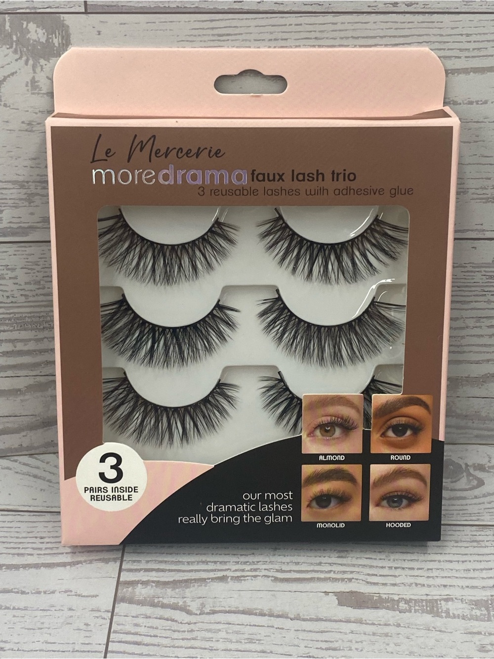 Le Mercerie More Drama faux  Lash Trio Black